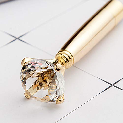 U Scinan 3Pcs Big Diamond Pen Crystal Metal Ballpoint Pens 0.5mm Black Ink Advertising Gif Pen