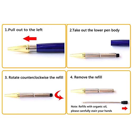 U Scinan 3Pcs Big Diamond Pen Crystal Metal Ballpoint Pens 0.5mm Black Ink Advertising Gif Pen