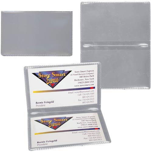 StoreSMART Silver Folding Business Card Holders - 50 Pack - Polypropylene Plastic (RPP2915S-50)