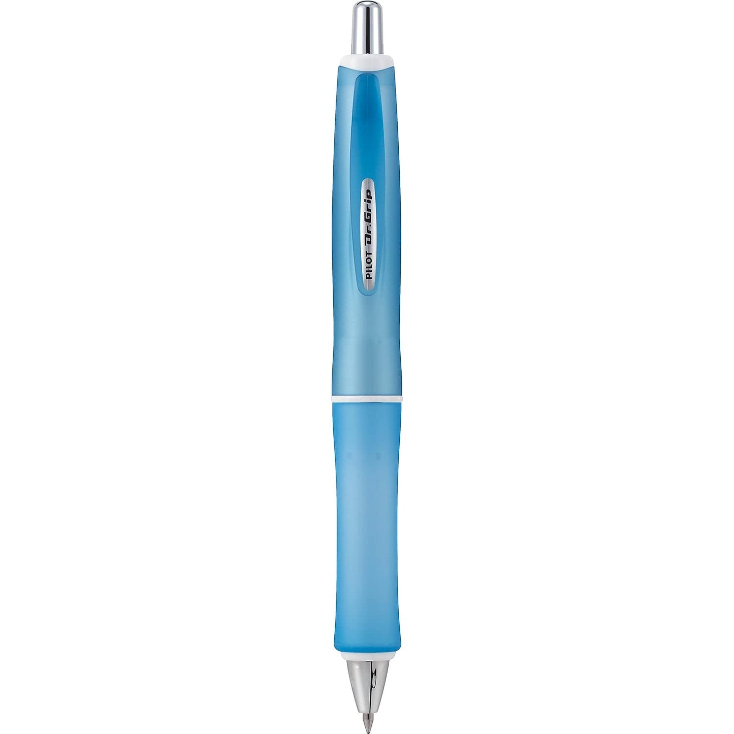 PILOT Dr. Grip Frosted Refillable & Retractable Ballpoint Pen, Medium Point, Blue Barrel, Black