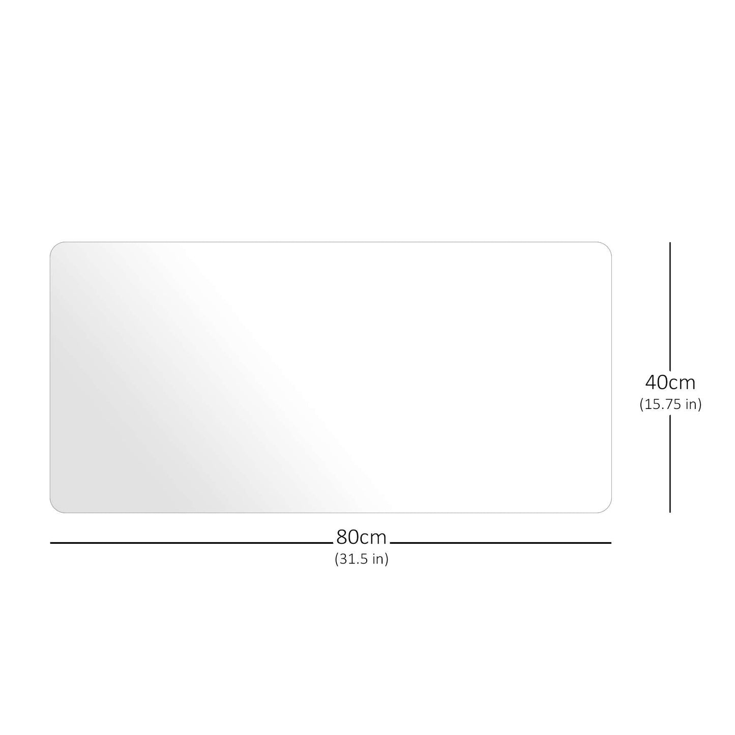 Non-Slip PVC Desk Protector Mat with Round Edge, Heat Resistant & Waterproof - Clear, 80x40cm