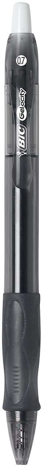 BIC SUPER SMOOTH Gel-ocity gel pens, Bulk Pack Of 24 Ink Pens, 12 Black And 12 Blue Retractable Gel