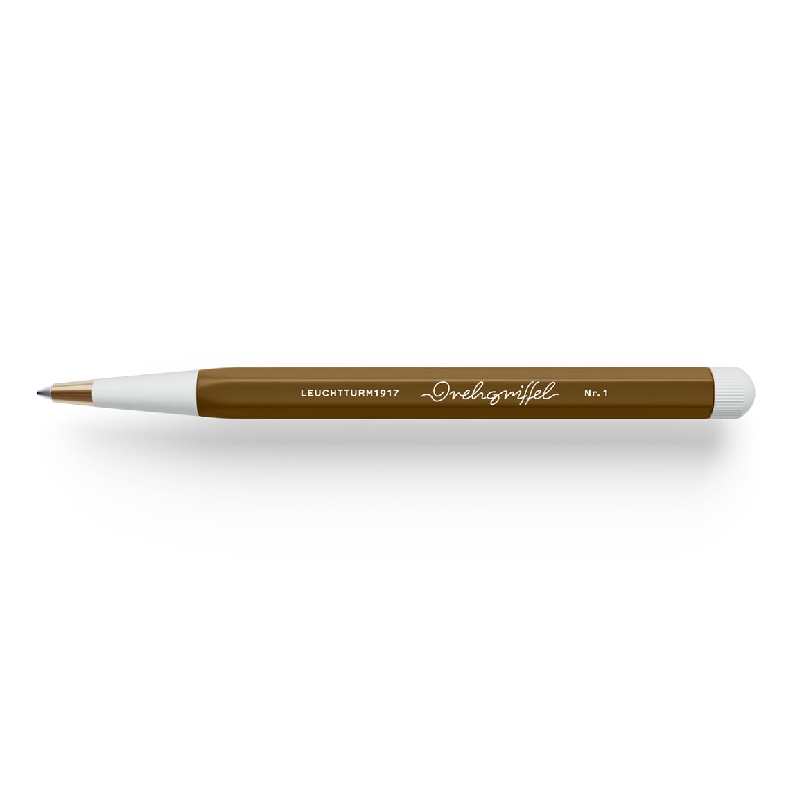 LEUCHTTURM1917 372216 Twist Pen No. 1, Brass, Aluminum, Ballpoint Pen Refill with Blue Ink, Design