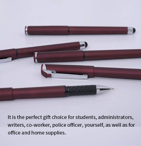 MiSiBao 0.7mm Black Ink Gel Ink Rollerball Pens 2 in 1 Medium Point Pens with Stylus Work Pen