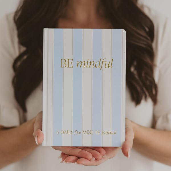 Sweet Water Decor Be Mindful Daily Journal, Cute Prompted Notebook for Women, 200 Ruled Pages for