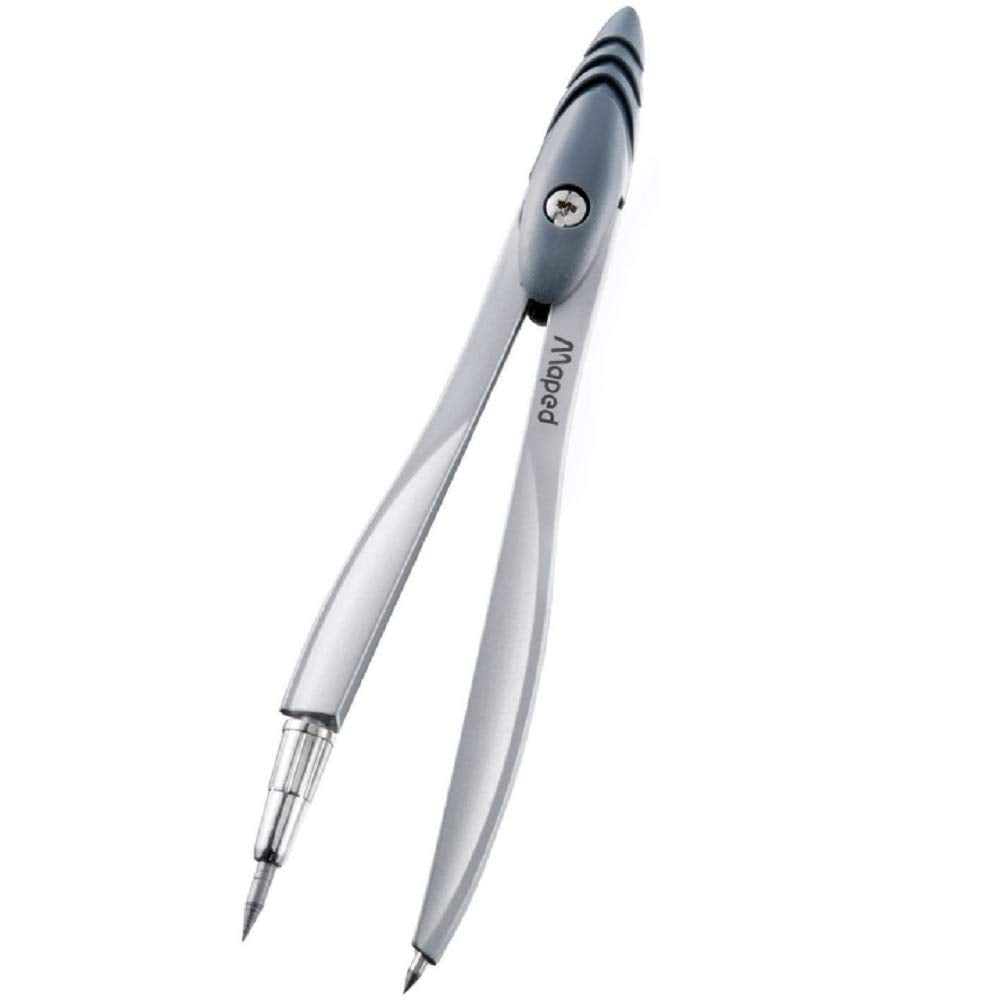 Maped - Study Mechanical Compass + Mechanical Pencil Case - Metal - School - Box - Grey