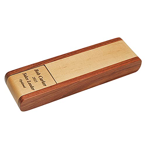 Executive Gift Shoppe | Personalized Flip Over Wooden Pen Stand with Pen and Holder with Custom