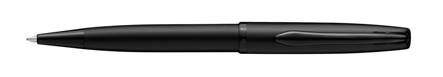 Pelikan Jazz Noble Ballpoint Pen Carbon (Black), Right Handed and Left-Handed Users, Elegant Metal