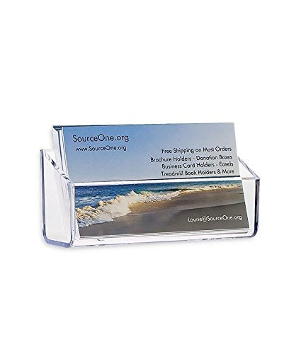 Source One Clear Gift Card Holder Business Card Holder with Suction Cup Window Mount (6 Pack)