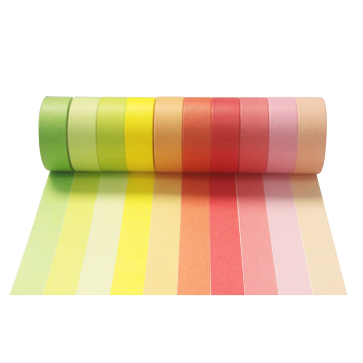 Baijixin Washi Tape Set 20 Rolls - 15 mm Rainbow Colors Decorative Tape