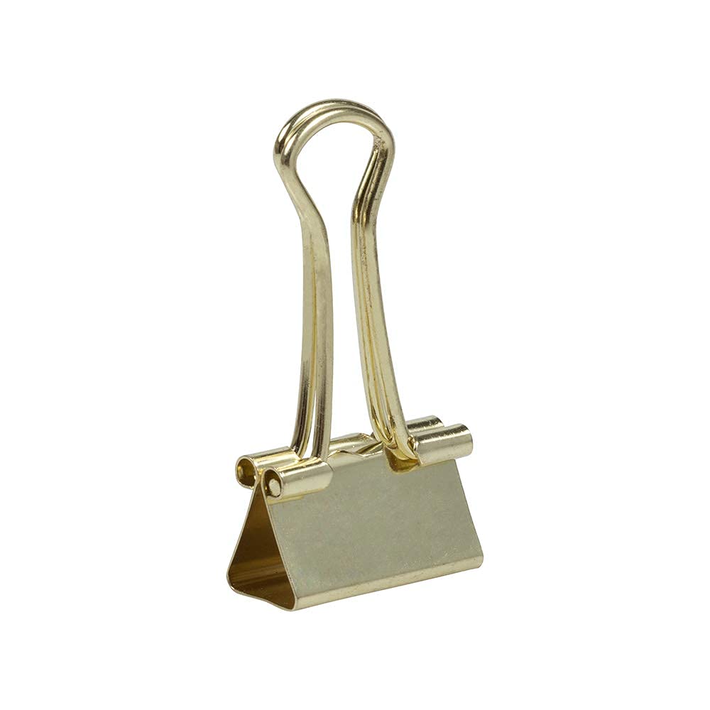 JAM PAPER Colorful Binder Clips - Small - 3/4 Inch (19 mm) - Gold Binderclips - 25/Pack