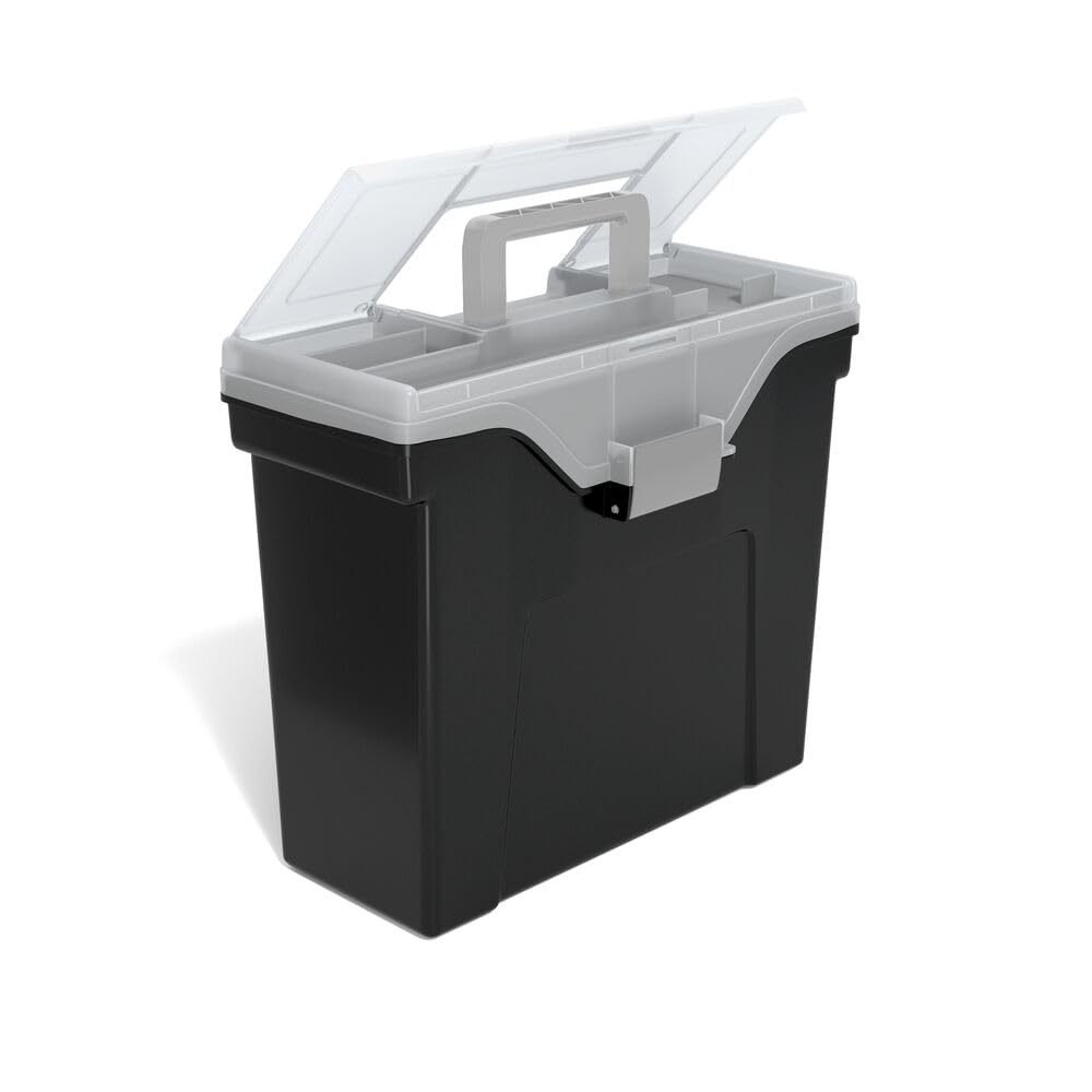 STAPLES Slim Portable File Tote, Letter Size, Black, 2/Pack