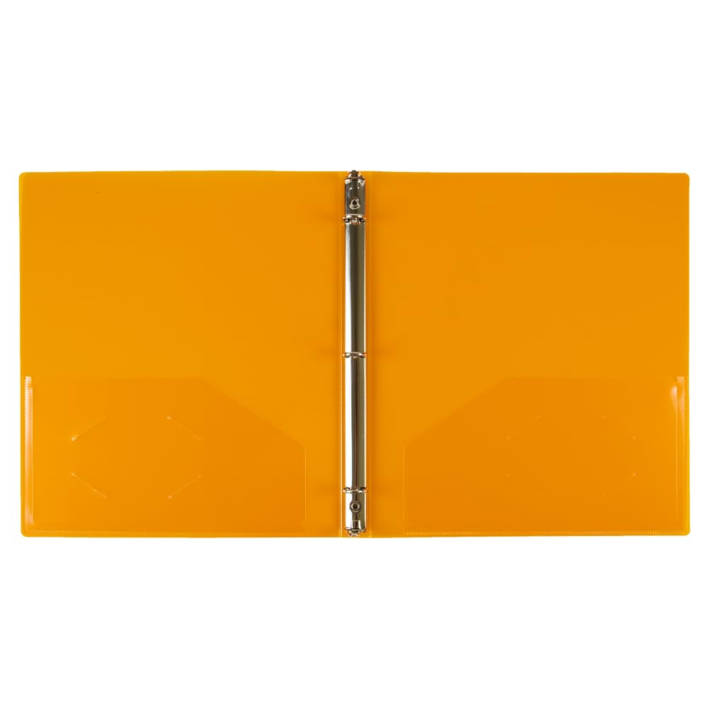 JAM PAPER Plastic 0.5 inch Binders - Assorted 3 Ring Binders (Red, Blue, Green & Orange) - 4/Pack
