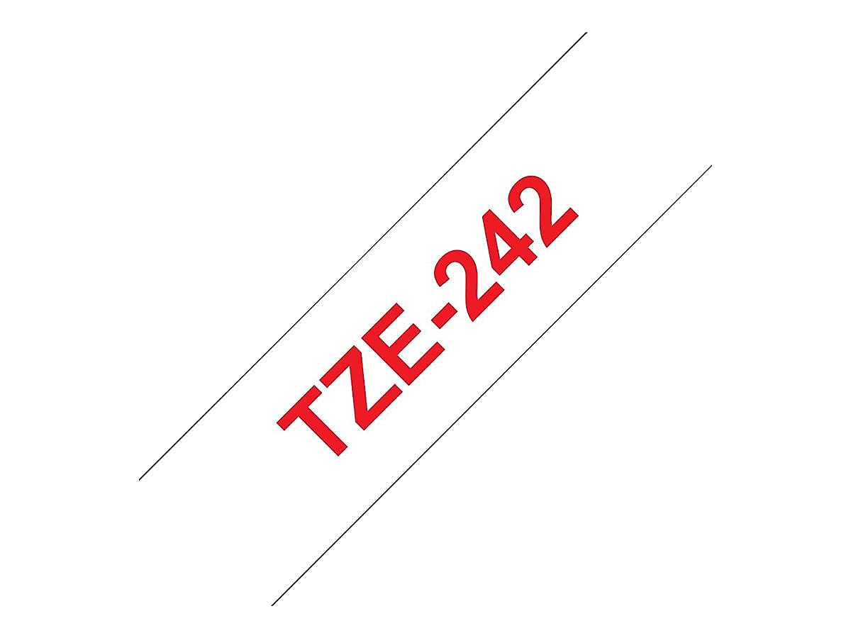 Brother Genuine P-Touch TZE-242 Tape, 18mm (0.7 " ) Standard Laminated P-Touch Tape, Red on White