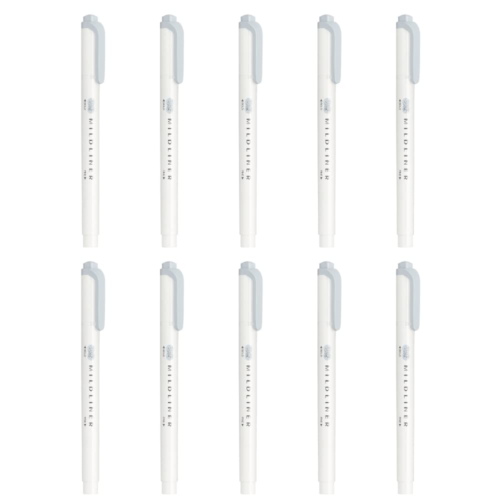 Zebra B-WKT7-MCGR Highlighter, Mild Cool Grey, 10 Count
