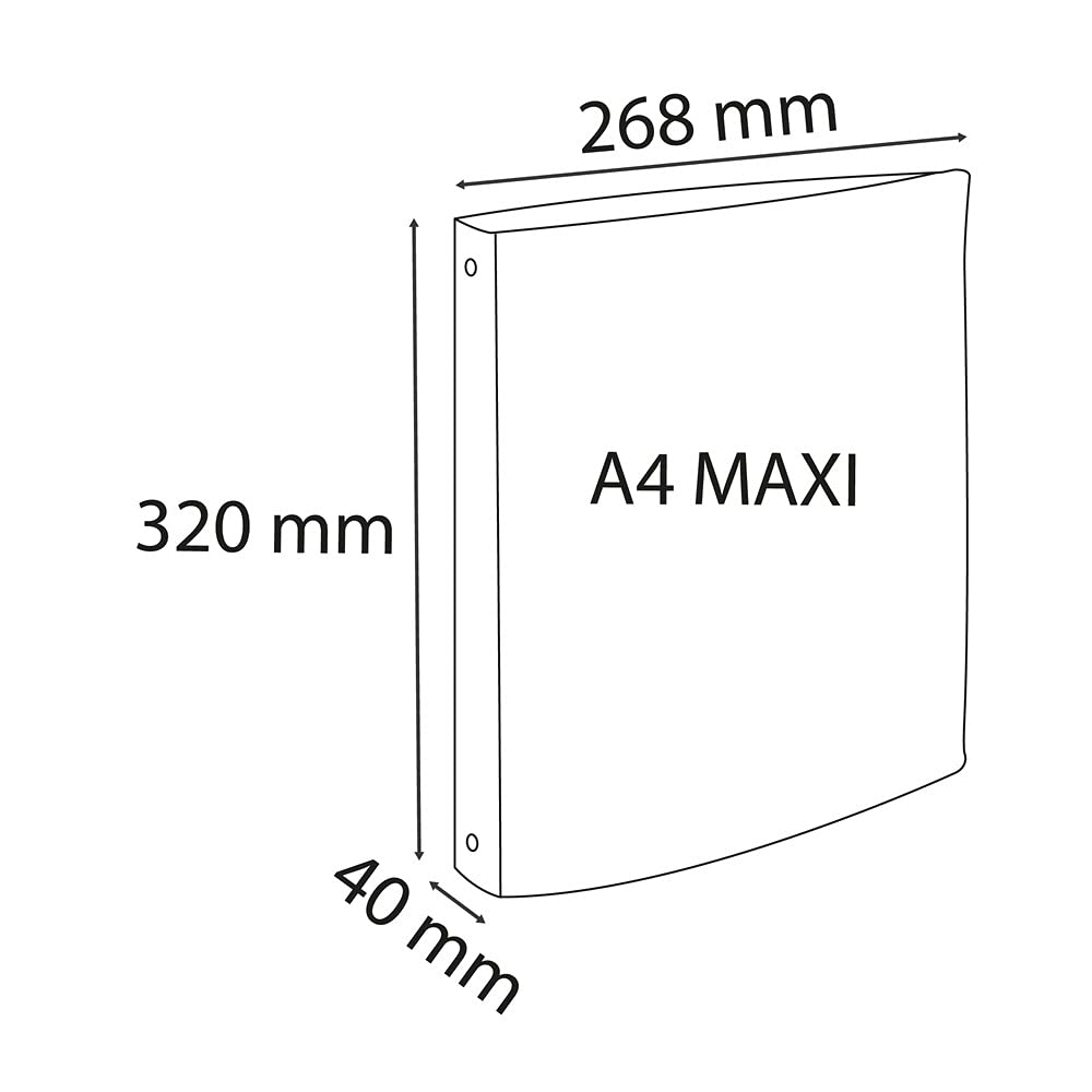 Exacompta Chromaline PP Semi-Rigid Ring Binder, A4+, 2 Rings, 40mm Spine - Red
