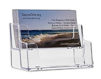 SOURCE ONE 2 Tier Premium Acrylic Clear Business Card Holder, Clear