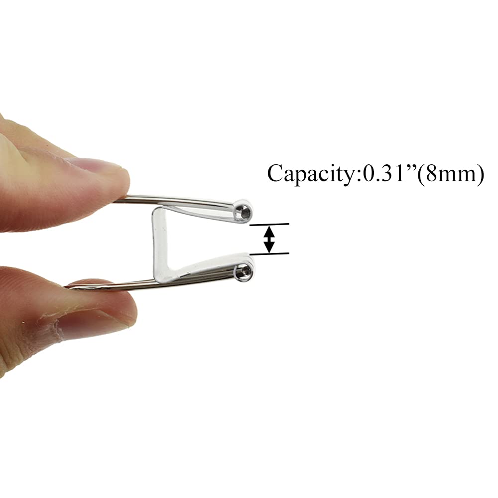 HAHIYO Binder Clips Paper Clamps Spring Steel Sturdy 0.98 inches Width 0.31 Inch Capacity No Sharp