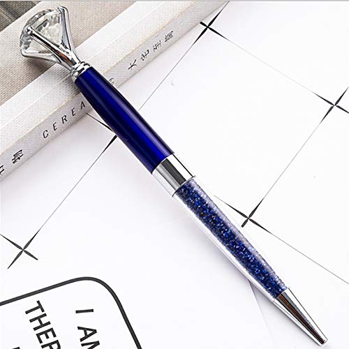 U Scinan 3Pcs Big Diamond Pen Crystal Metal Ballpoint Pens 0.5mm Black Ink Advertising Gif Pen