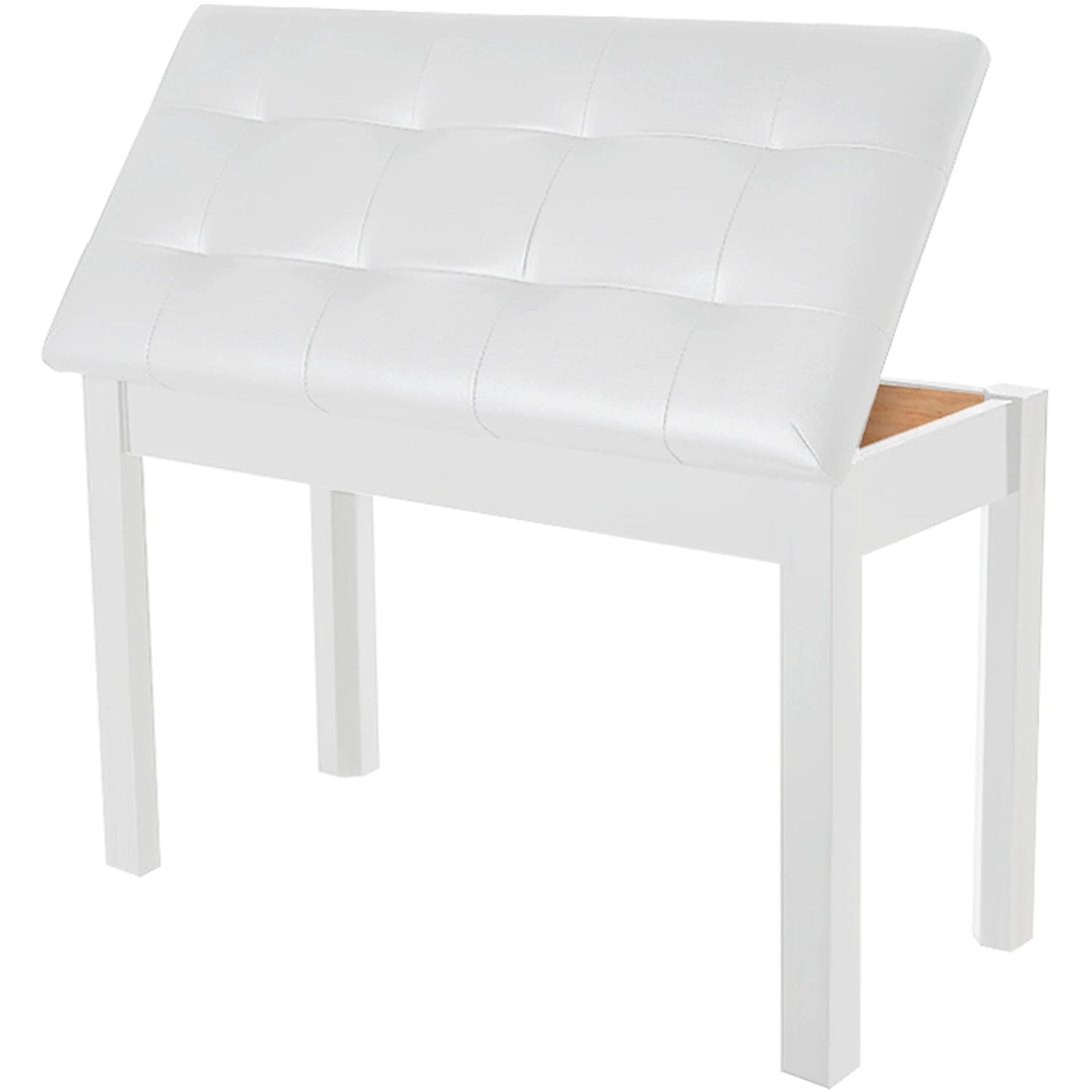 AODSK Piano Bench with Padded Cushion and Storage Compartment for Music Books,Solid Wood Keyboard