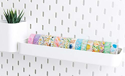 YUBBAEX Silver Washi Tape IG Style Laser Foil Masking Tape Set Decorative for Arts, DIY Crafts