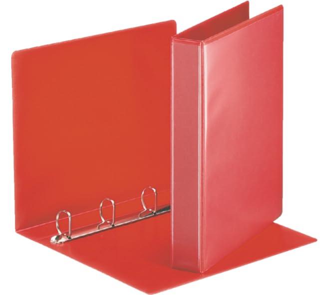 Esselte 4 Ring Binder, PP, Holds up to 190 Sheets, 30 mm Spine, 49731 - A4, Red