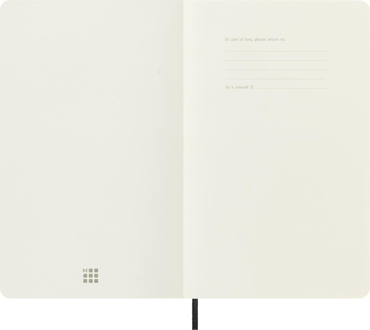Moleskine Classic Notebook, Soft Cover, Squared/Grid, Large (5" x 8.25"), Black, 192 pages