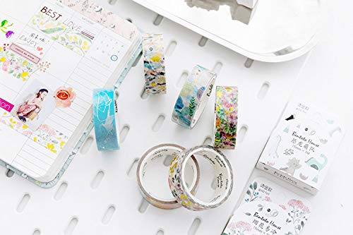 YUBBAEX Gold Washi Tape IG Style Silver Foil Masking Tape Set Decorative for Arts, DIY Crafts
