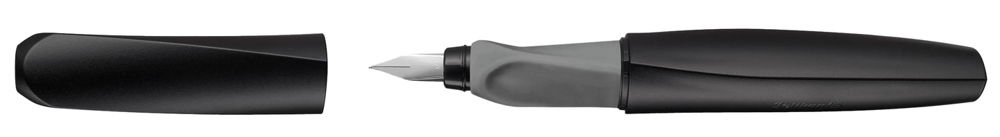 Pelikan Twist Fountain Pen with 1 Ink Cartridge, Medium Nib, Black, Boxed (946806)
