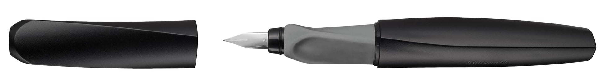 Pelikan Twist Fountain Pen with 1 Ink Cartridge, Medium Nib, Black, Boxed (946806)