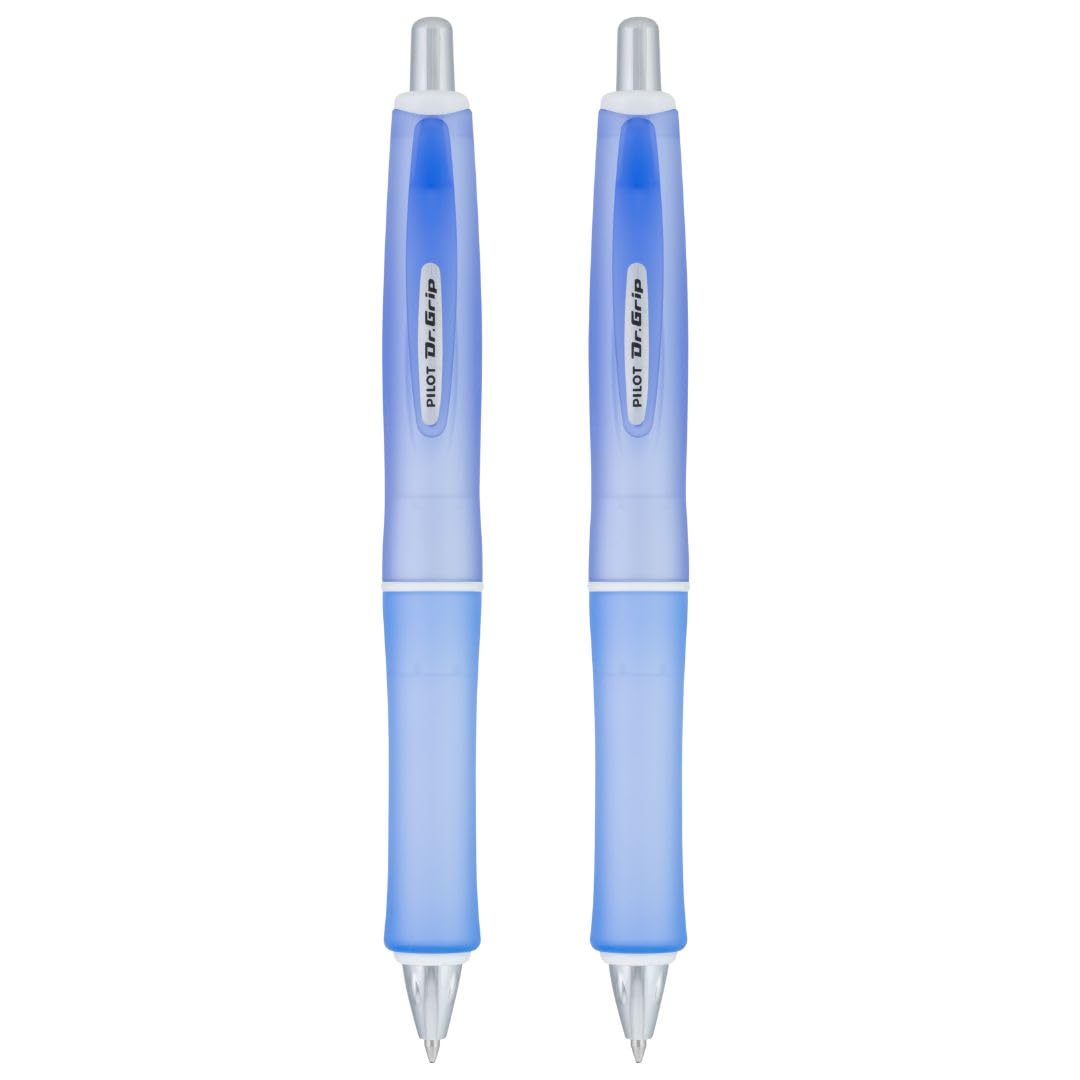 Pilot Dr. Grip Frosted Ballpoint Pen, Medium 1.0mm, Purple Barrel, 2-Pack