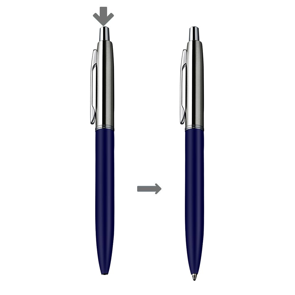 ChaoQ 6 Pcs Retractable Metal Ballpoint Pens, for Gift, Business, Office