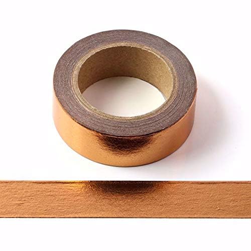 Syntego Copper Foil Washi Tape 15mm x 10m - Self-Adhesive Decorative Tape; for Scrapbooking