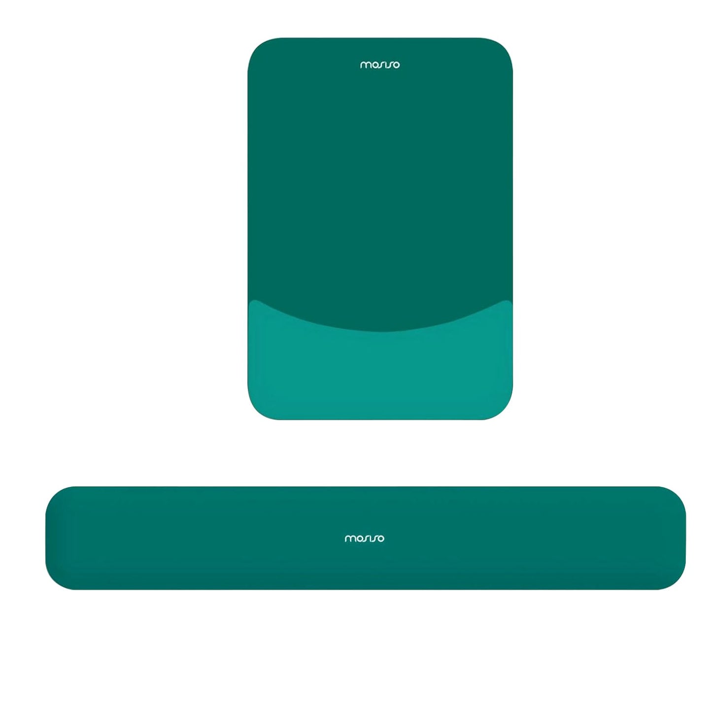 MOSISO Wrist Rest Support Mouse Pad & Keyboard Set, Teal Green