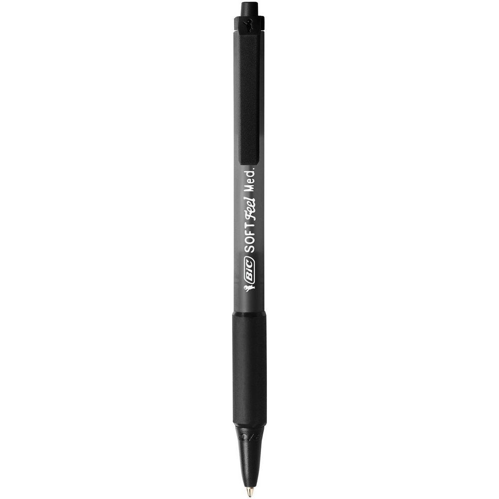 Bic Soft Feel Ballpoint Pens - Black - Pack of 3 Pens - Medium Point (1.0 mm) with Rubber Grip for