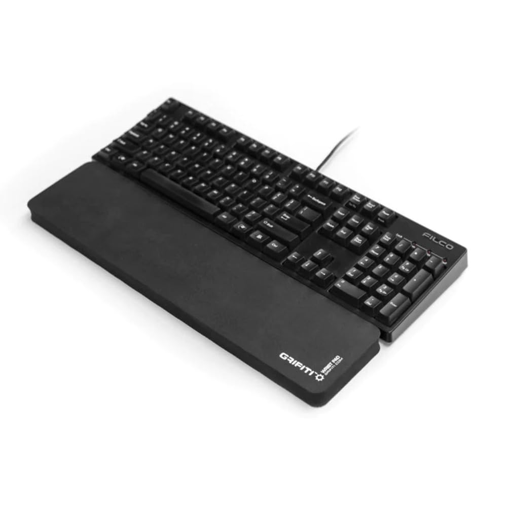 Grifiti Fat Wrist Pad 17 in Black is a 4 Inch Wide Wrist Rest for Standard Keyboards and Mechanical