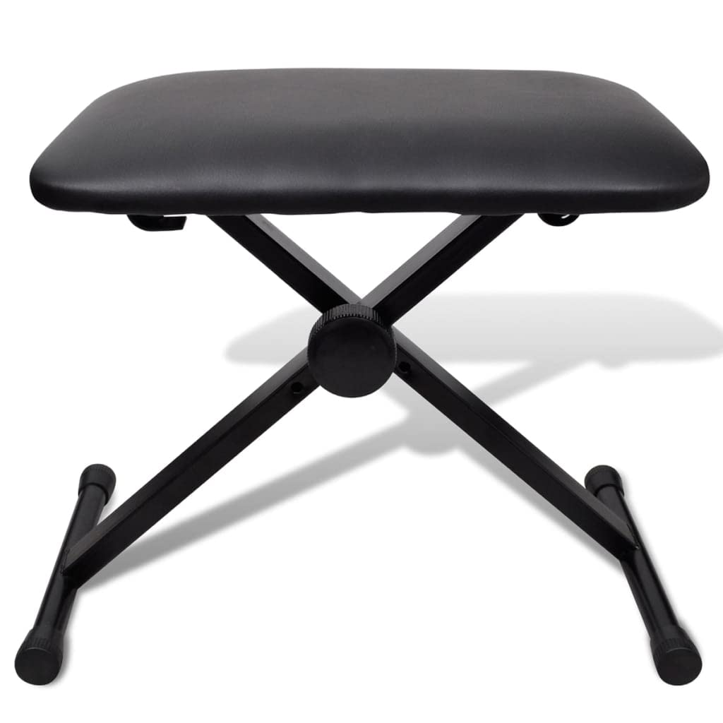 vidaXL Keyboard Stand and Stool Set Adjustable Height Piano Bench Padded Seat