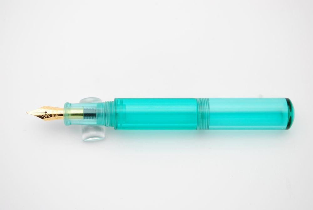 czxwyst Wancai Mini Transparent Pocket-Size Eyedropper Fountain Pen Fine Nib 0.5mm (Bitter green)