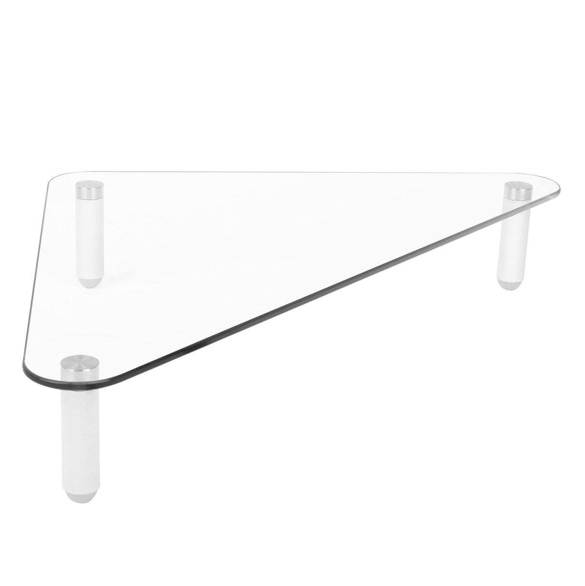 Kantek Glass Corner Monitor Riser, 19.7" x 11" x 3.25", Clear, Supports 40 lbs