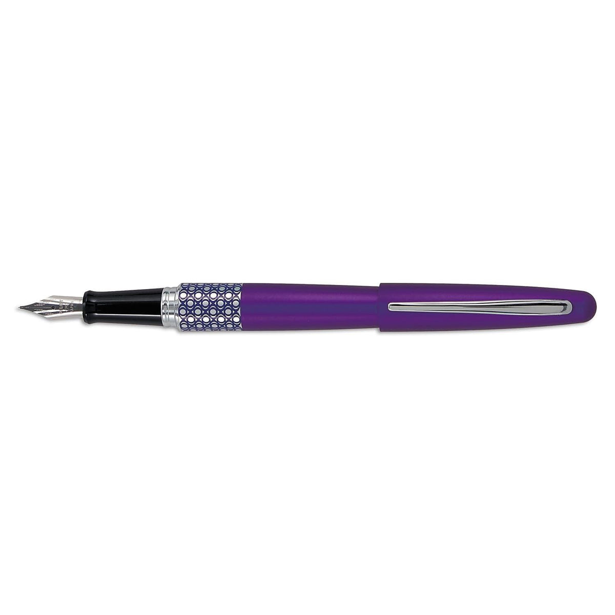 PILOT MR Retro Pop Collection Fountain Pen in Gift Box, Purple Barrel with Elipse Accent, Fine