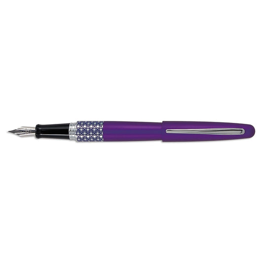 PILOT MR Retro Pop Collection Fountain Pen in Gift Box, Purple Barrel with Elipse Accent, Fine