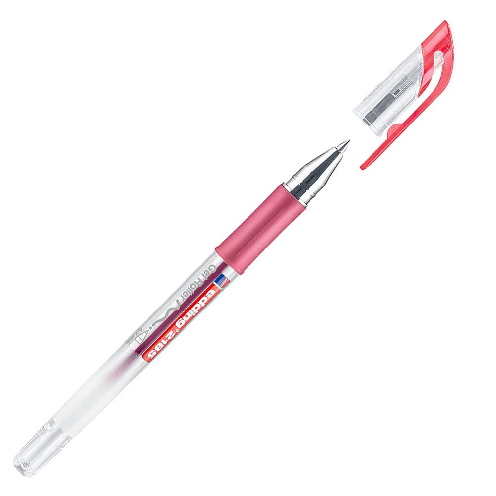 edding 2185 gel roller - red - box of 10-0.7 mm - gel pen for writing, drawing, colouring mandalas