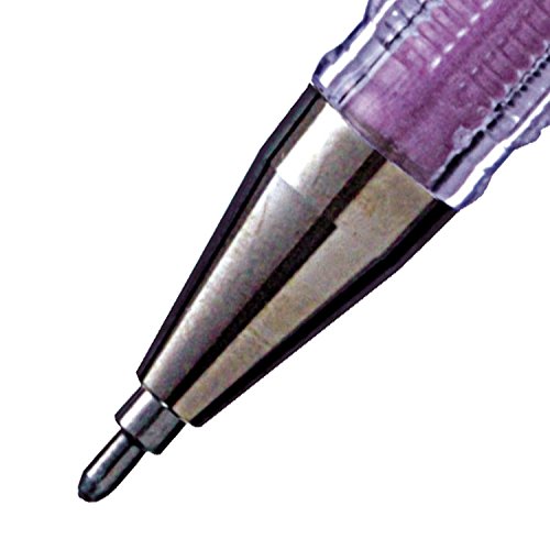 Pentel Arts Slicci Metallic 0.8 mm Needle Tip Gel Pen, Metallic Violet Ink, Box of 12 (BG208-MV)