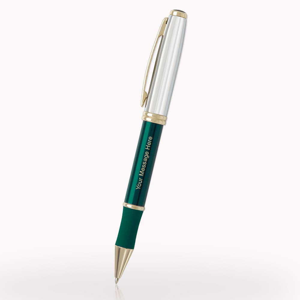 Imprints Online Custom Laser-Engraved Executive Metal Ballpoint Pen in Classic Green Color with