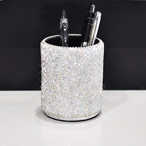 Bestbling crystal Pencil Pen Pot Holder Box Bling Rhinestone Pen organizer Holder Cosmetic Pen