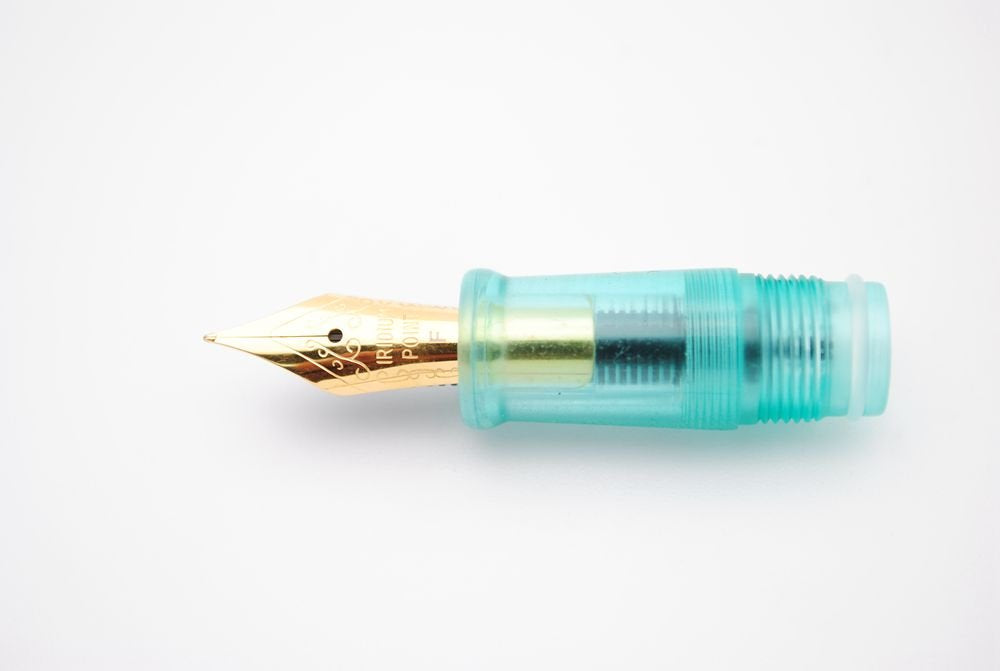 czxwyst Wancai Mini Transparent Pocket-Size Eyedropper Fountain Pen Fine Nib 0.5mm (Bitter green)