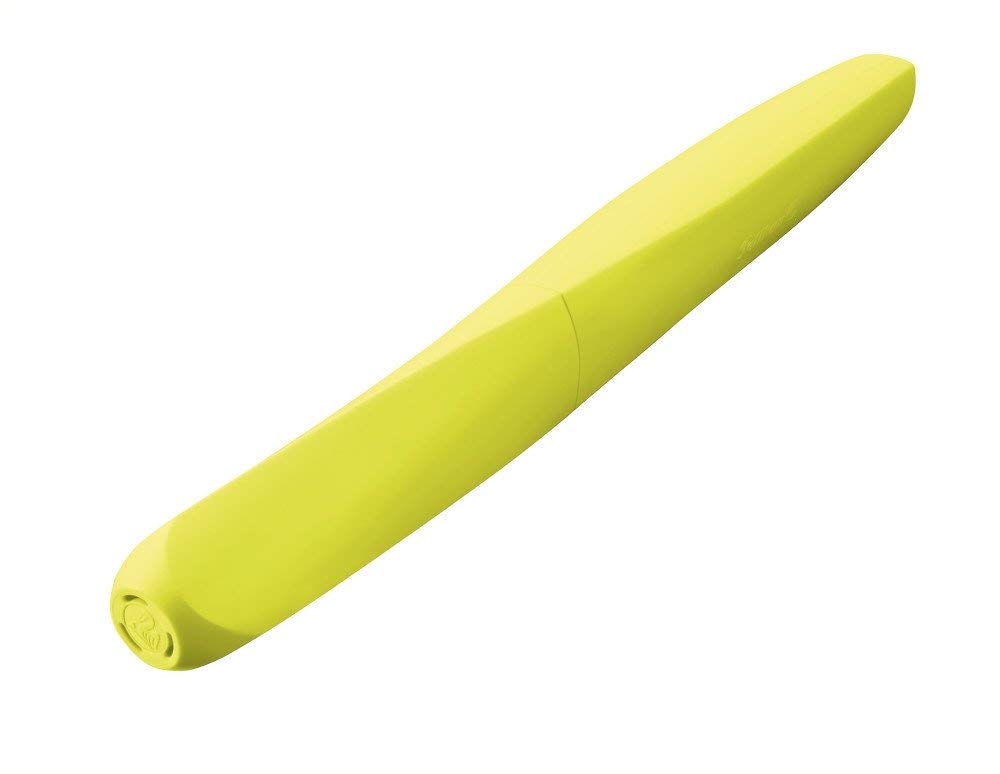 Pelikan Twist Fountain Pen with 2 Ink Cartridges, Medium Nib, Neon Yellow, Blister Card (807326)