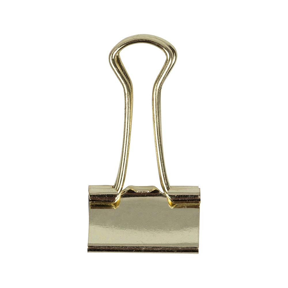 JAM PAPER Colorful Binder Clips - Small - 3/4 Inch (19 mm) - Gold Binderclips - 25/Pack
