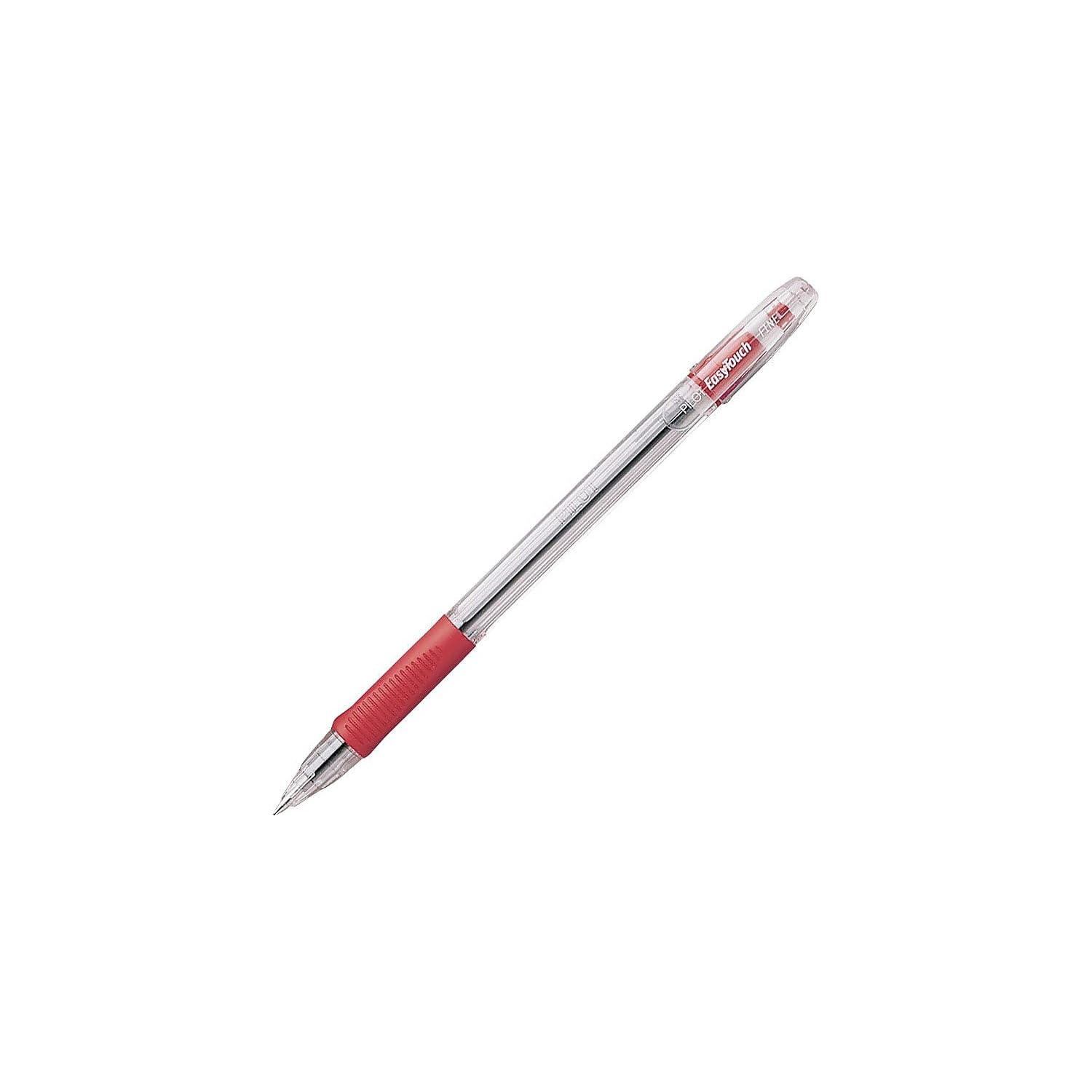 PILOT EasyTouch Ballpoint Stick Pens, Fine Point, Red Ink, 12-Pack (32003)