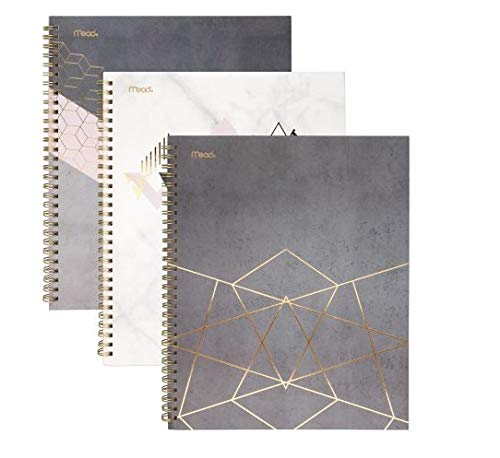 Mead Spiral Notebooks, 1 Subject, College Ruled Paper, 80 Sheets, Modern Chic, 3 Pack (38196)